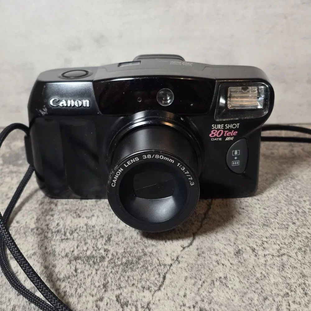Canon Sure Shot 80 Tele Film Camera Black *Lens flaps wont open